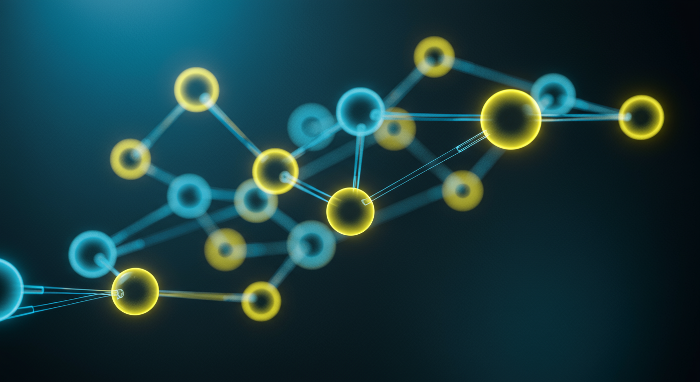 Abstract digital identity concept with interconnected nodes